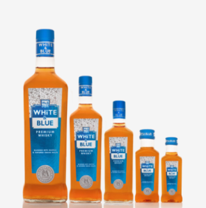 white and blue whisky